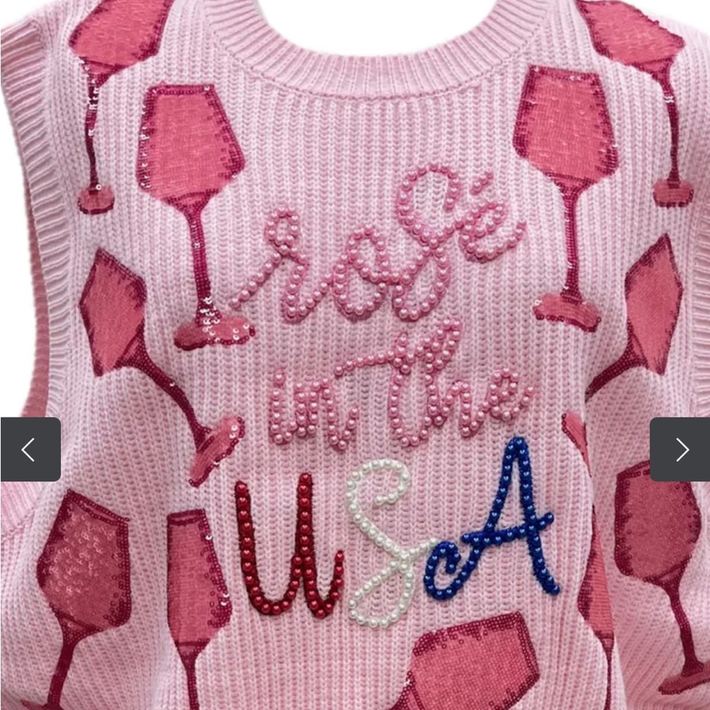 QUEEN OF SPARKLES Pink Rosé Sweater